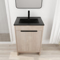 24 Inch Freestanding Bathroom Vanity with Black plain light