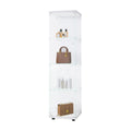 Glass Display Cabinet 4 Shelves With Door, Floor Standing Curio Bookshelf For Living Room Bedroom Office, 64.7