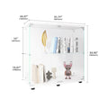 Two Door Glass Display Cabinet 2 Shelves With Door, Floor Standing Curio Bookshelf For Living Room Bedroom Office, 33.35