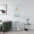 Glass Display Cabinet 4 Shelves With Door, Floor Standing Curio Bookshelf For Living Room Bedroom Office, 64.7