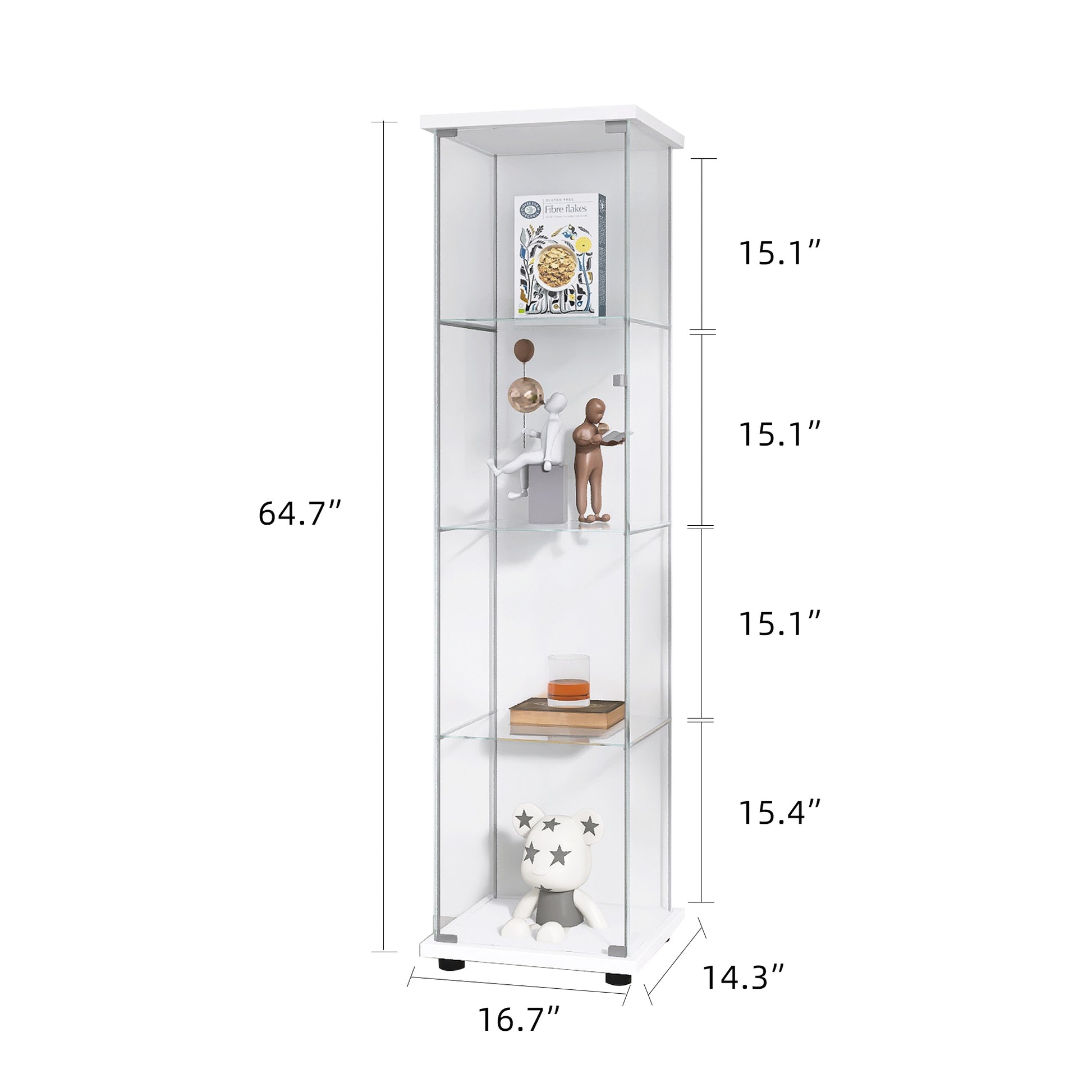 Glass Cabinet B Glass Display Cabinet 4 Shelves