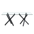 Large Modern Minimalist Rectangular Glass Dining Table For 6 8 With 0.39