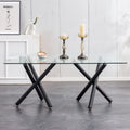 Large Modern Minimalist Rectangular Glass Dining Table For 6 8 With 0.39