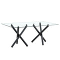 Large Modern Minimalist Rectangular Glass Dining Table For 6 8 With 0.39