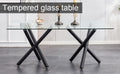 Large Modern Minimalist Rectangular Glass Dining Table For 6 8 With 0.39