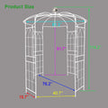 Metal Garden Arch Iron Garden Arbors Gazebo Dia 81.3'' X 114.2'' High Birdcage Shape Pergola Pavilion For Wedding Ceremony Cream White Cream White Iron