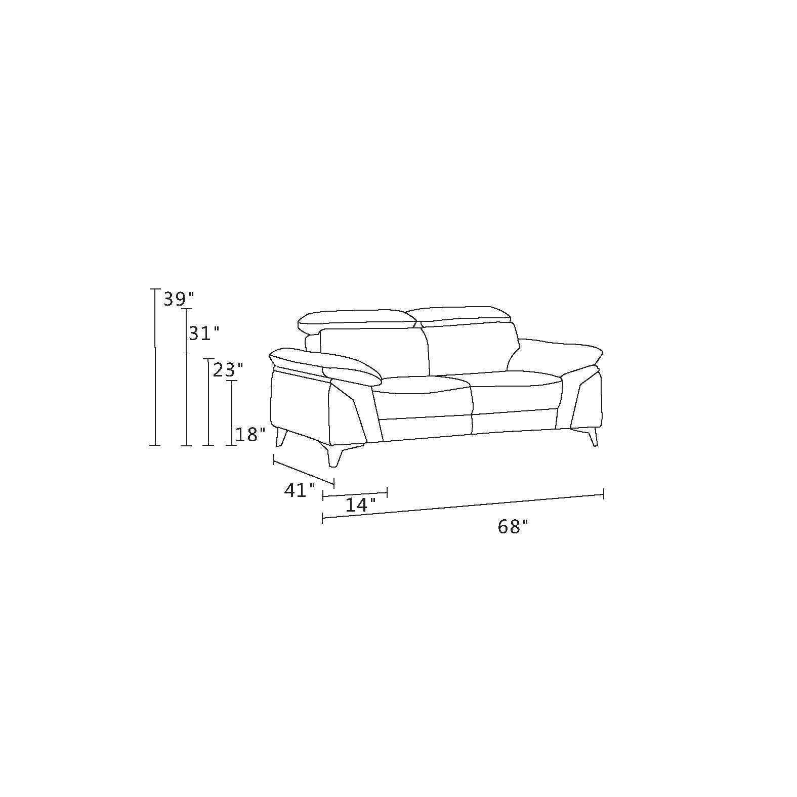 Top Grain Italian Leather Loveseat Navy Foam Leather