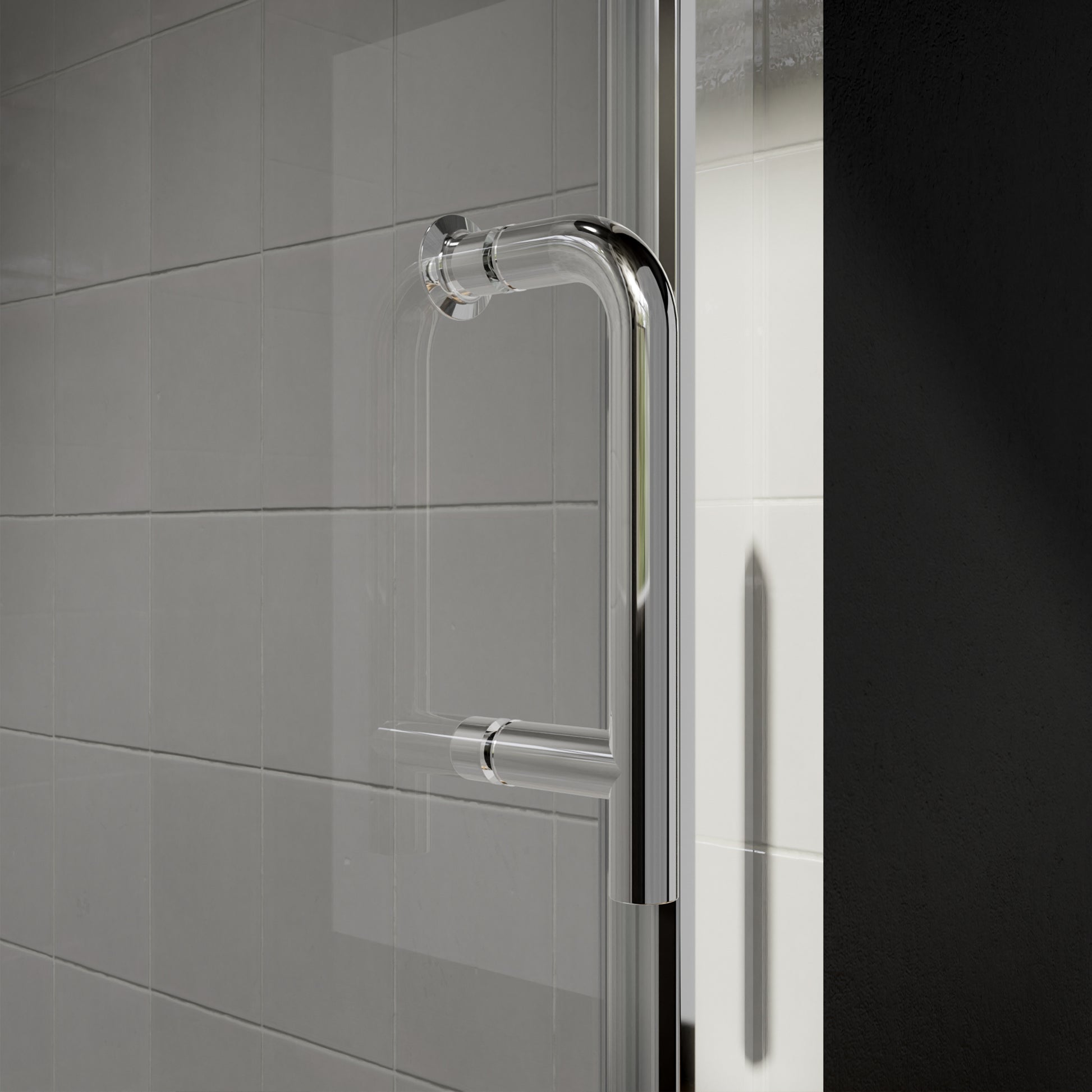 36 In. To 37 3 8 In. X 72 In Semi Frameless Pivot Shower Door In Chrome With Clear Glass Chrome Glass