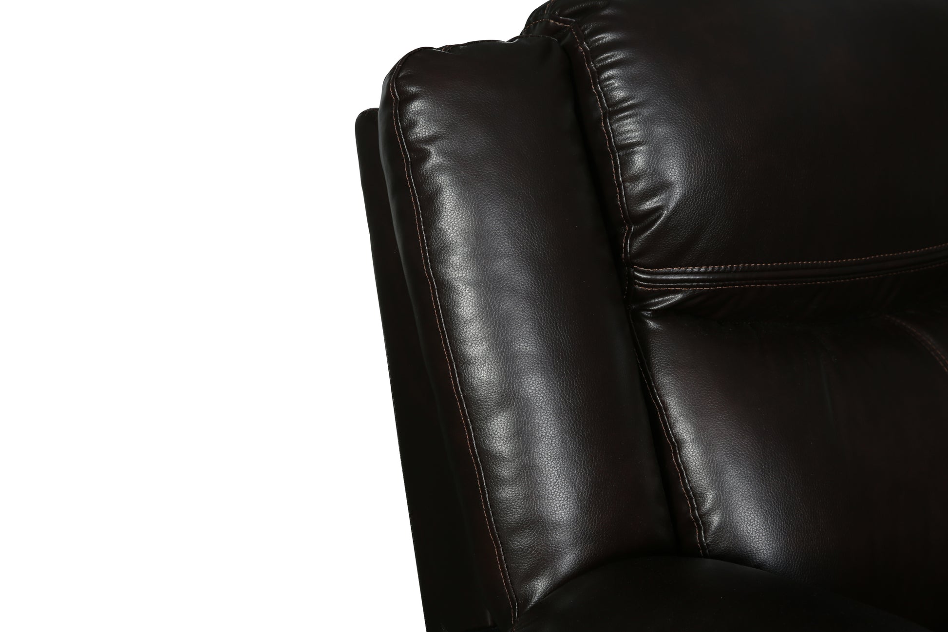 Transitional Leather Air Reclining Chair Brown Foam Leather