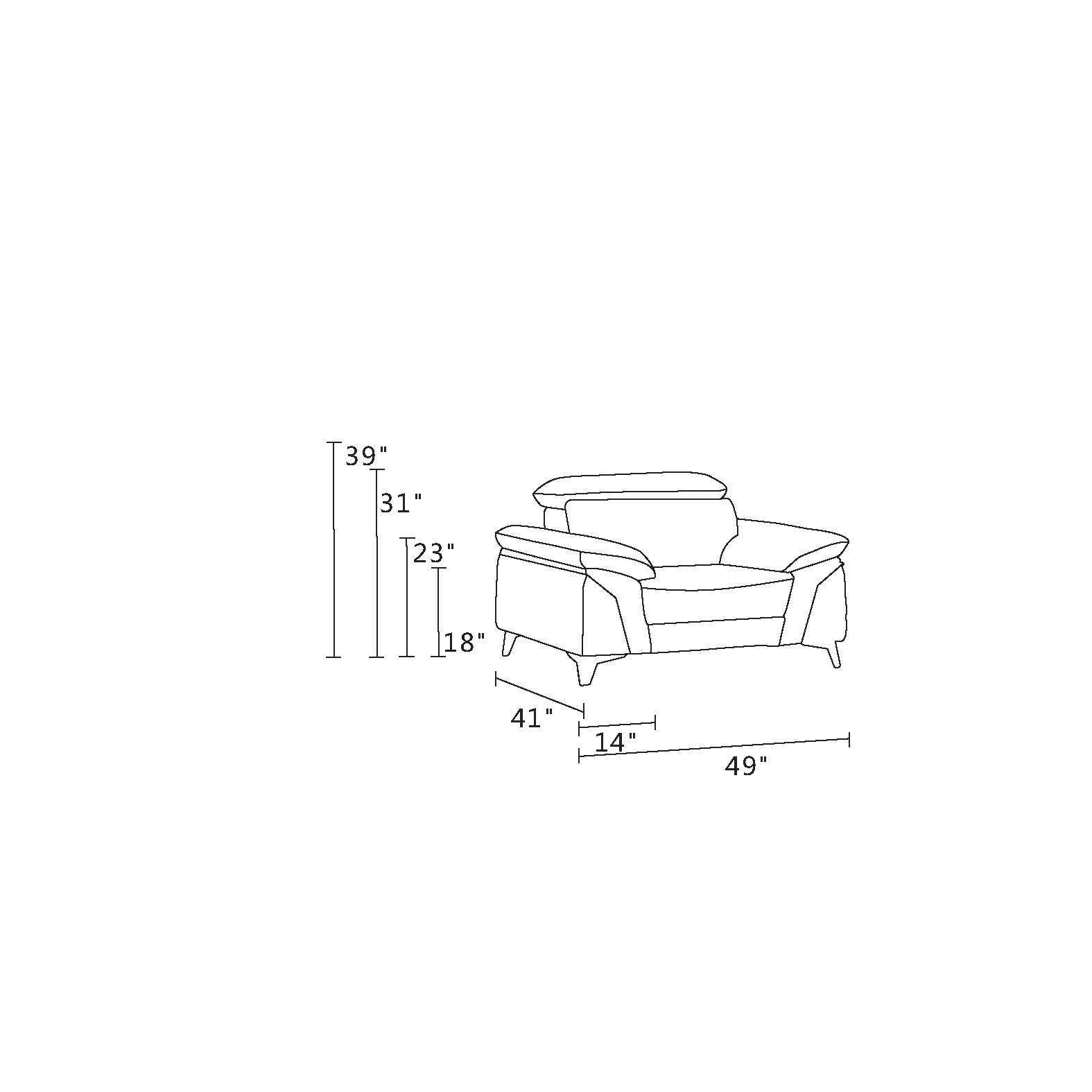 Top Grain Italian Leather Chair Navy Foam Leather