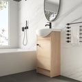 Freestanding 18 Inch Bathroom Vanity, Small Bathroom plain light oak-1-bathroom-freestanding-plywood