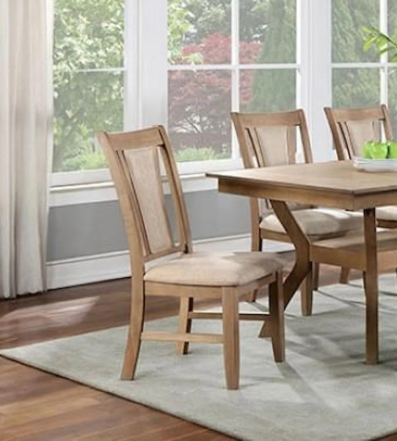 Transitional Set Of 2 Side Chairs Natural Tone And Beige Solid Wood Chair Paddedupholstered Seat Kitchen Dining Room Furniture Natural Dining Room Modern,Transitional Dining Chairs Rubberwood Solid