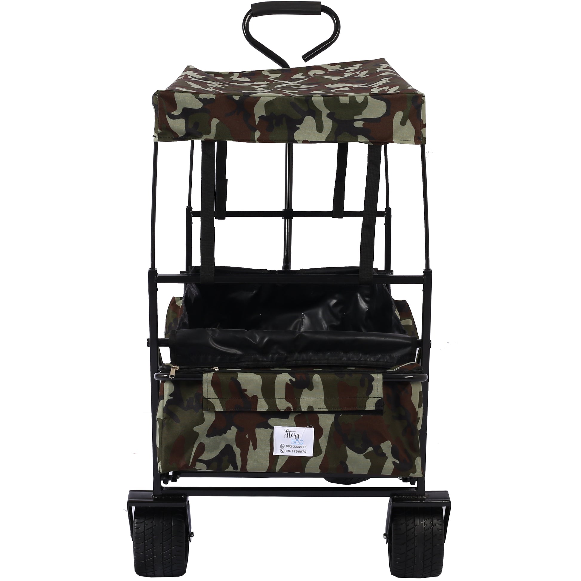 Outdoor Garden Park Utility kids wagon portable beach dark green black-fabric-steel