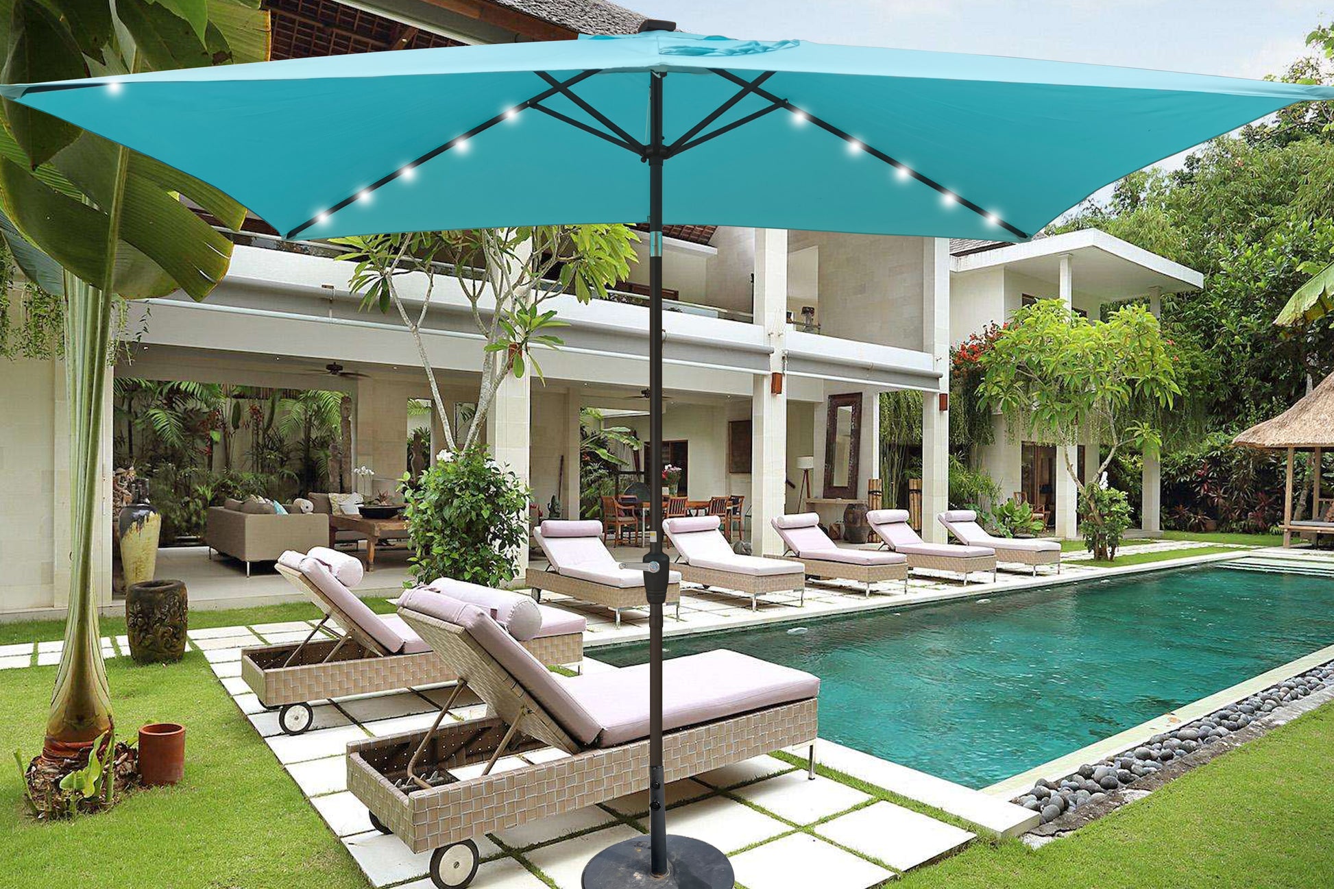 10 X 6.5T Rectangular Patio Solar Led Lighted Outdoor Umbrellas With C 10 X 6.5T Rectangular Patio Solar Led Lighted Outdoor Umbrellas With C