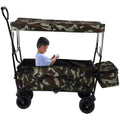 Outdoor Garden Park Utility kids wagon portable beach dark green black-fabric-steel