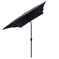 6 X 9Ft Patio Umbrella Outdoor Waterproof Umbrella With Crank And Push Button Tilt Without Flap For Garden Backyard Pool Swimming Pool Market Anthracite Steel