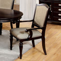 Classic Contemporary Set of 2 Arm Chairs Dark Walnut pewter-dining