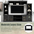 Minimalism Entertainment Wall Unit With Bridge, Modern Tv Console Table For Tvs Up To 70