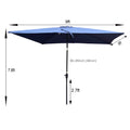 6 X 9Ft Patio Umbrella Outdoor Waterproof Umbrella With Crank And Push Button Tilt Without Flap For Garden Backyard Pool Swimming Pool Market Navy Blue Steel