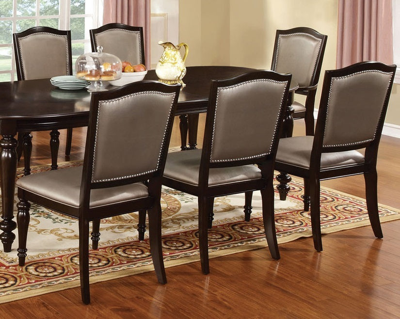 Transitional Set of 2 Side Chairs Dark Walnut Pewter pewter-dining room-modern-transitional-dining