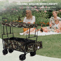 Outdoor Garden Park Utility kids wagon portable beach dark green black-fabric-steel