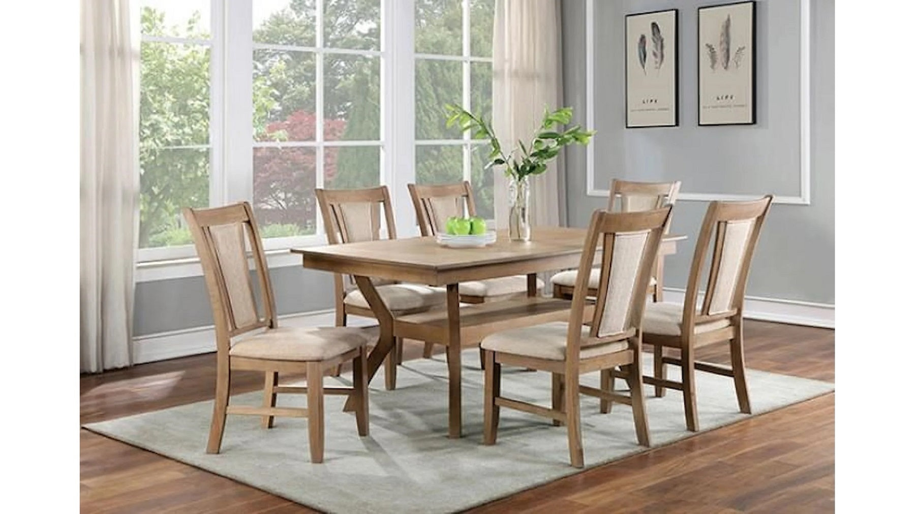 Transitional Set Of 2 Side Chairs Natural Tone And Beige Solid Wood Chair Paddedupholstered Seat Kitchen Dining Room Furniture Natural Dining Room Modern,Transitional Dining Chairs Rubberwood Solid