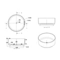 49Inch Round Solid Surface Bathtub White Solid Surface