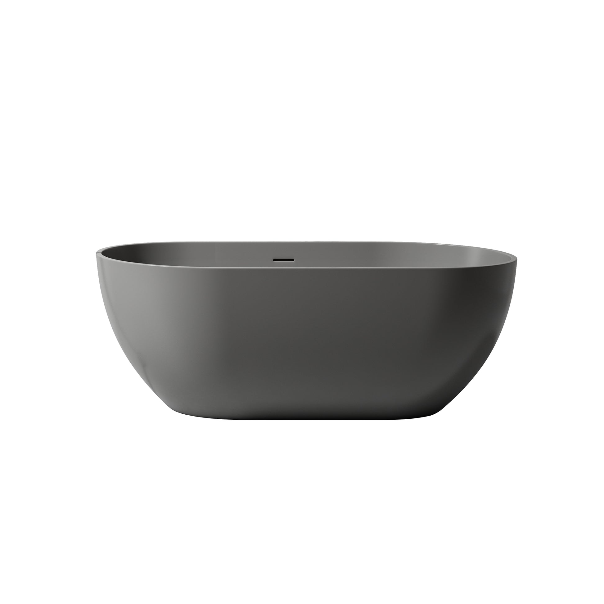 59Inch Dark Grey Solid Surface Bathtub For Bathroom Grey Bathroom Freestanding Tubs 59 61 In Soaking Center Solid Surface Solid Surface