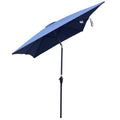 6 X 9Ft Patio Umbrella Outdoor Waterproof Umbrella With Crank And Push Button Tilt Without Flap For Garden Backyard Pool Swimming Pool Market Navy Blue Steel