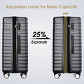 Luggage Expandable 3 Piece Sets Abs Spinner