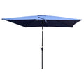 6 X 9Ft Patio Umbrella Outdoor Waterproof Umbrella With Crank And Push Button Tilt Without Flap For Garden Backyard Pool Swimming Pool Market Navy Blue Steel