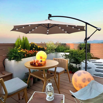 10 ft Outdoor Solar Powered LED Patio Umbrella 10 ft Outdoor Solar Powered LED Patio Umbrella
