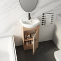 Freestanding 18 Inch Bathroom Vanity, Small Bathroom plain light oak-1-bathroom-freestanding-plywood