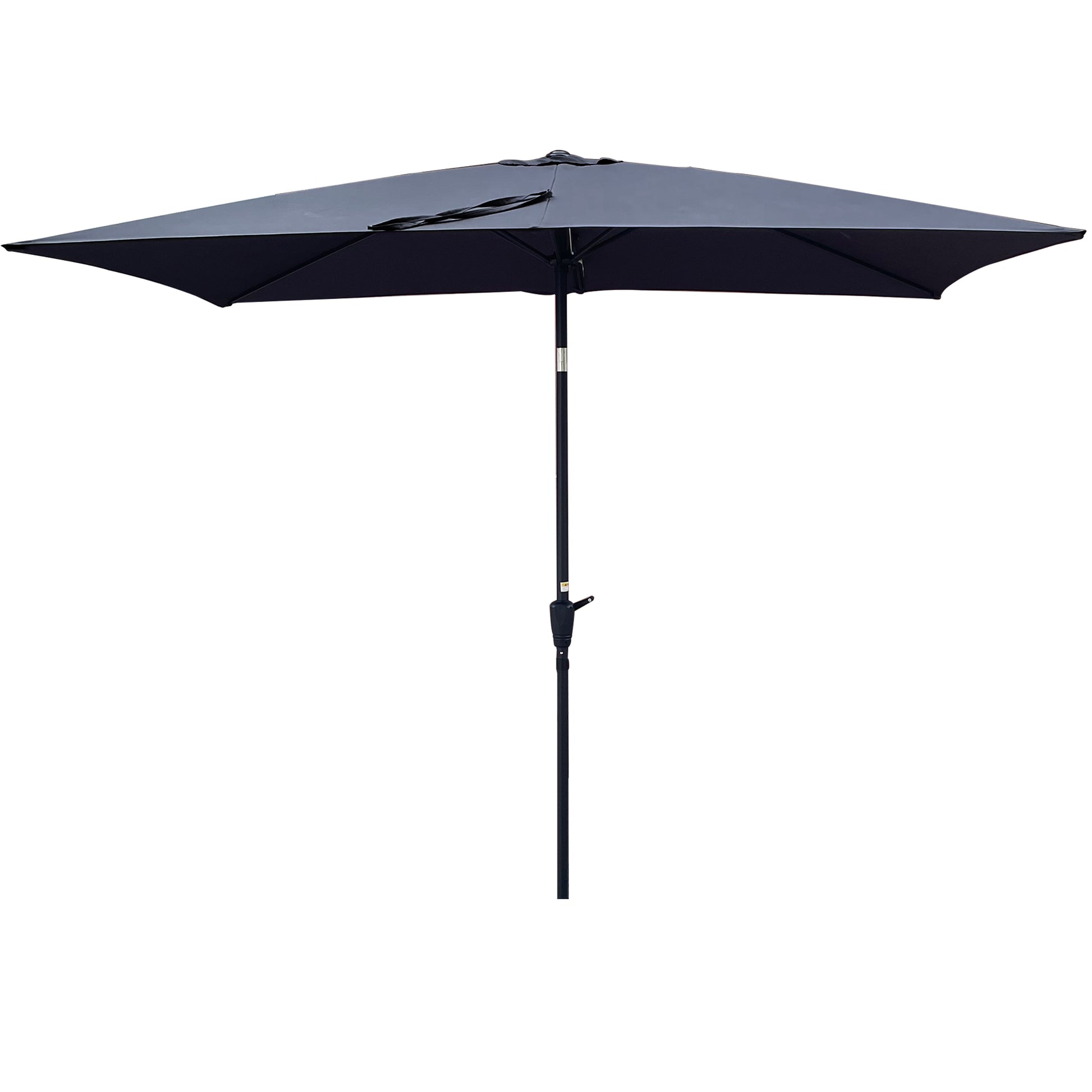 6 X 9Ft Patio Umbrella Outdoor Waterproof Umbrella With Crank And Push Button Tilt Without Flap For Garden Backyard Pool Swimming Pool Market Anthracite Steel