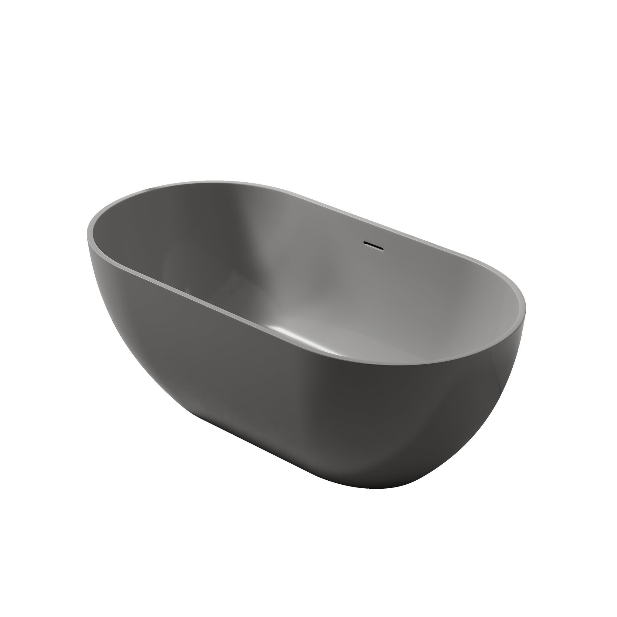 59Inch Dark Grey Solid Surface Bathtub For Bathroom Grey Bathroom Freestanding Tubs 59 61 In Soaking Center Solid Surface Solid Surface