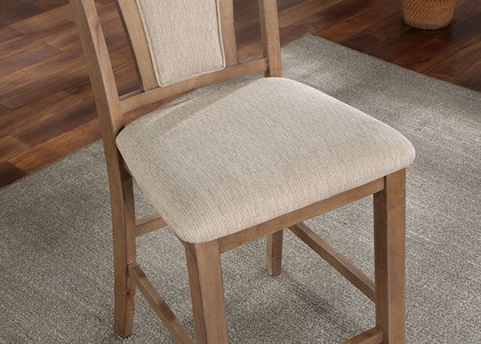 Transitional Set Of 2 Counter Height Chairs Natural Tone And Beige Solid Wood Chair Paddedupholstered Seat Kitchen Dining Room Furniture Natural Dining Room Modern,Transitional Side Chair Solid Wood