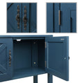 35'' Farmhouse Wood Buffet Sideboard Console Table With Bottom Shelf And 2 Door Cabinet, For Living Room, Entryway,Kitchen Dining Room Furniture Navy Blue Navy Blue Pine