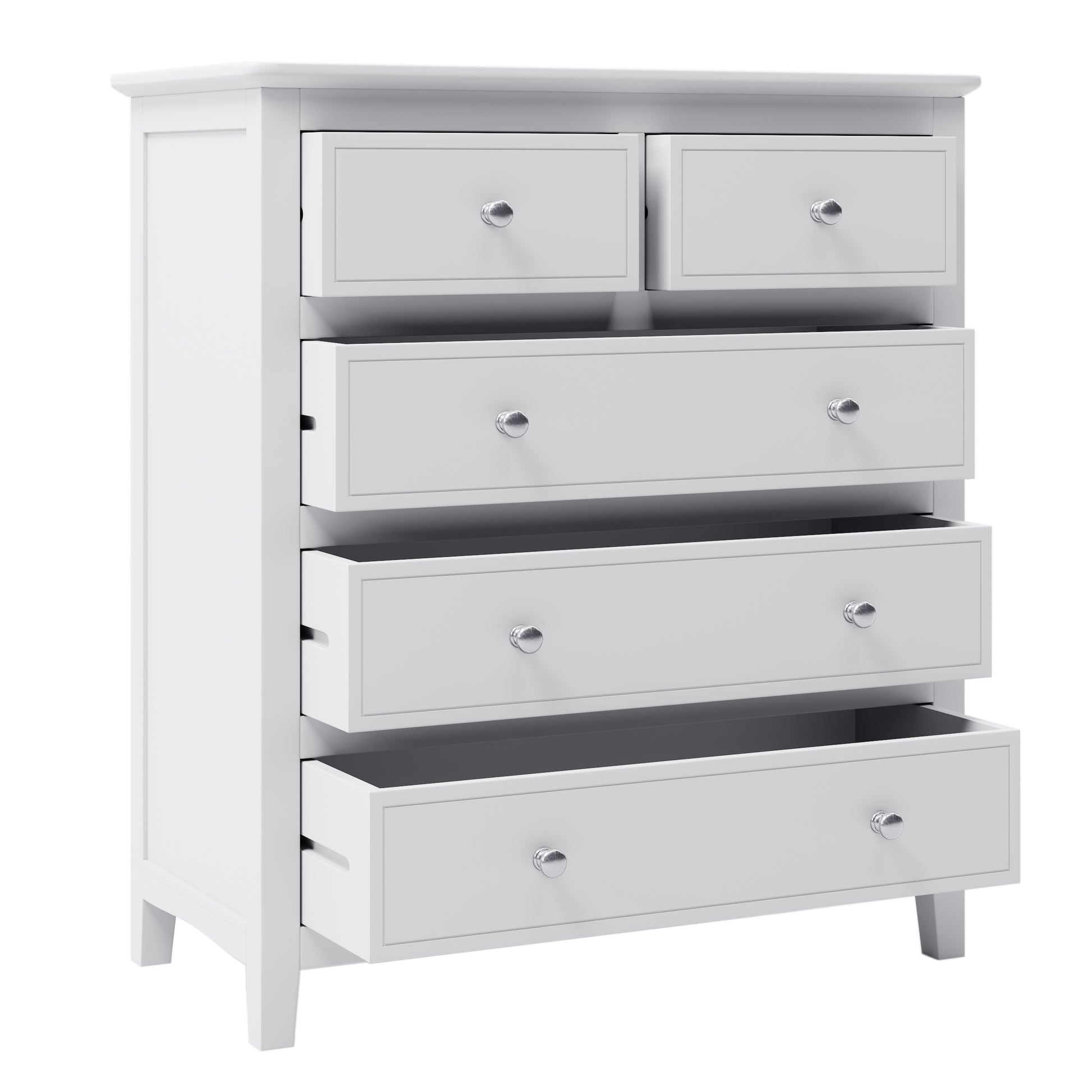 5 Drawers Solid Wood Chest In White Old Sku:Wf283150Aak White Solid Wood