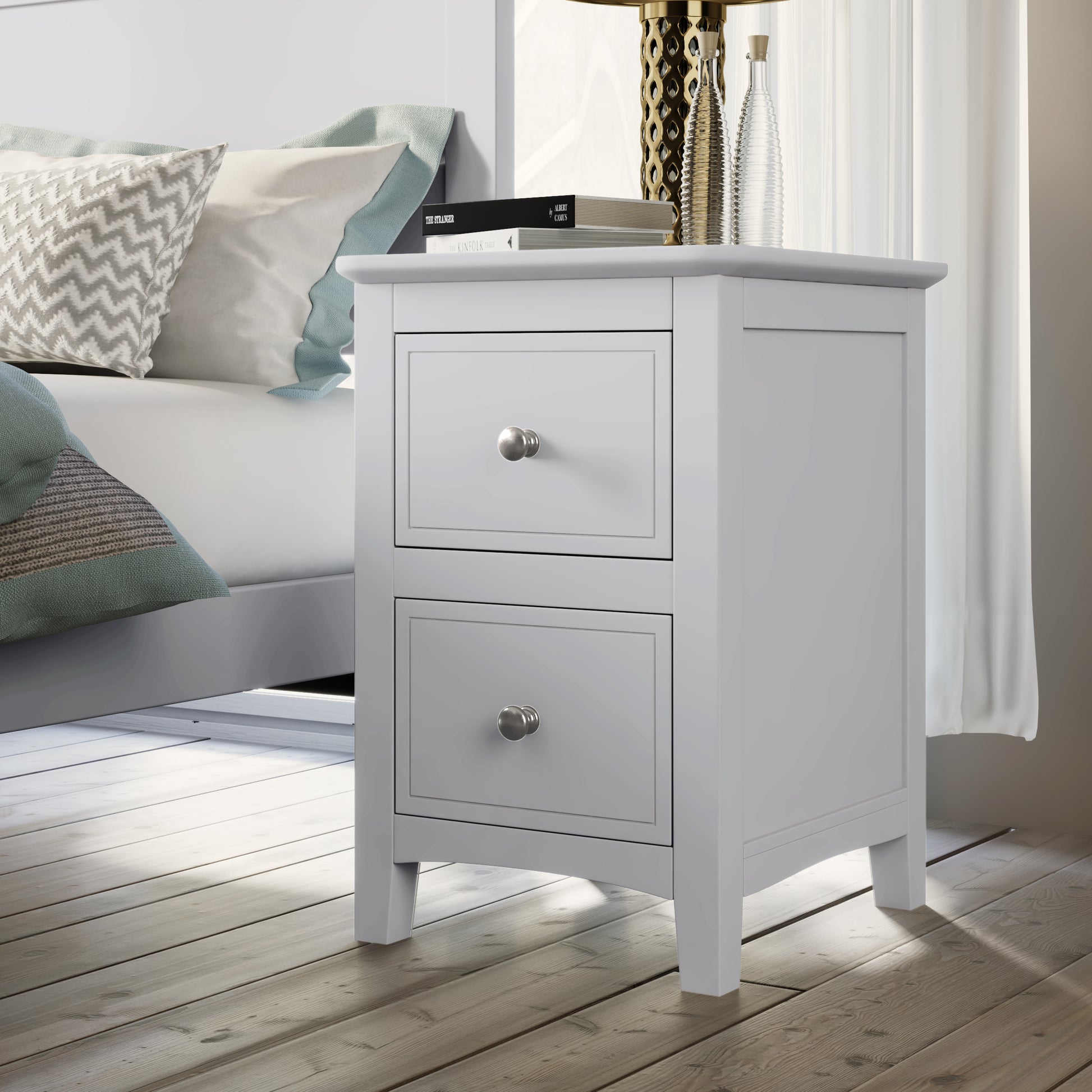 White Solid Wood 3 Pieces Queen Bedroom Sets Old Sku:Bs315101Aak Queen White 3 Piece Set Solid Wood