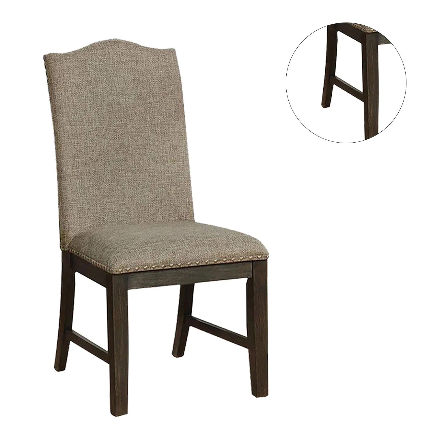 Transitional Set of 2 Side Chairs Espresso Warm Gray espresso-dining room-contemporary-modern-dining