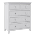 5 Drawers Solid Wood Chest In White Old Sku:Wf283150Aak White Solid Wood