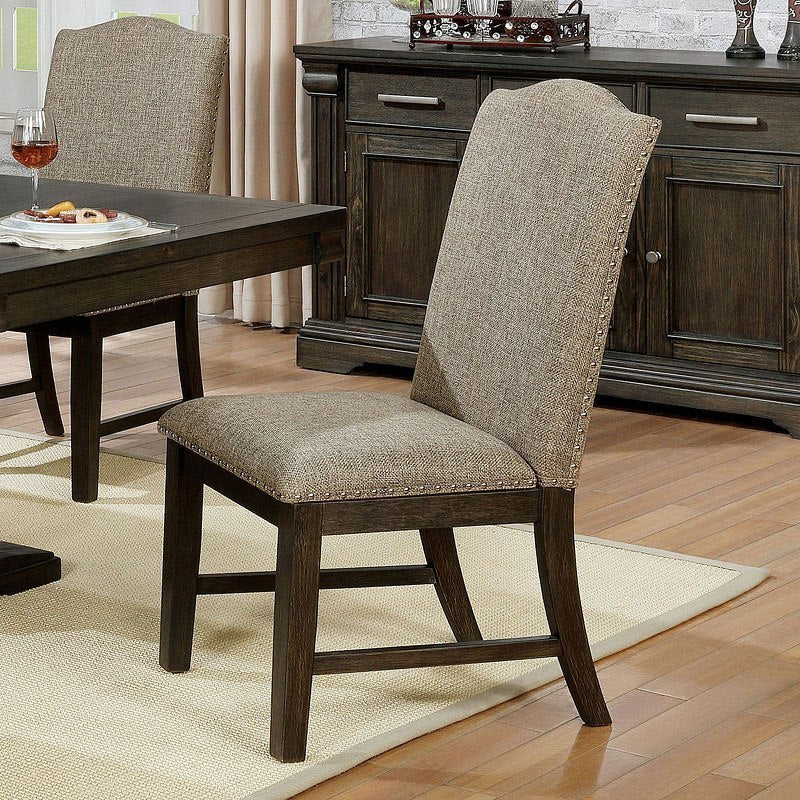Transitional Set of 2 Side Chairs Espresso Warm Gray espresso-dining room-contemporary-modern-dining