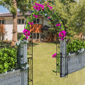 Metal Garden Arch W55'' X H94.5'' Garden Arbor Trellis Climbing Plants Support Rose Arch Outdoor Arch Black Black Iron