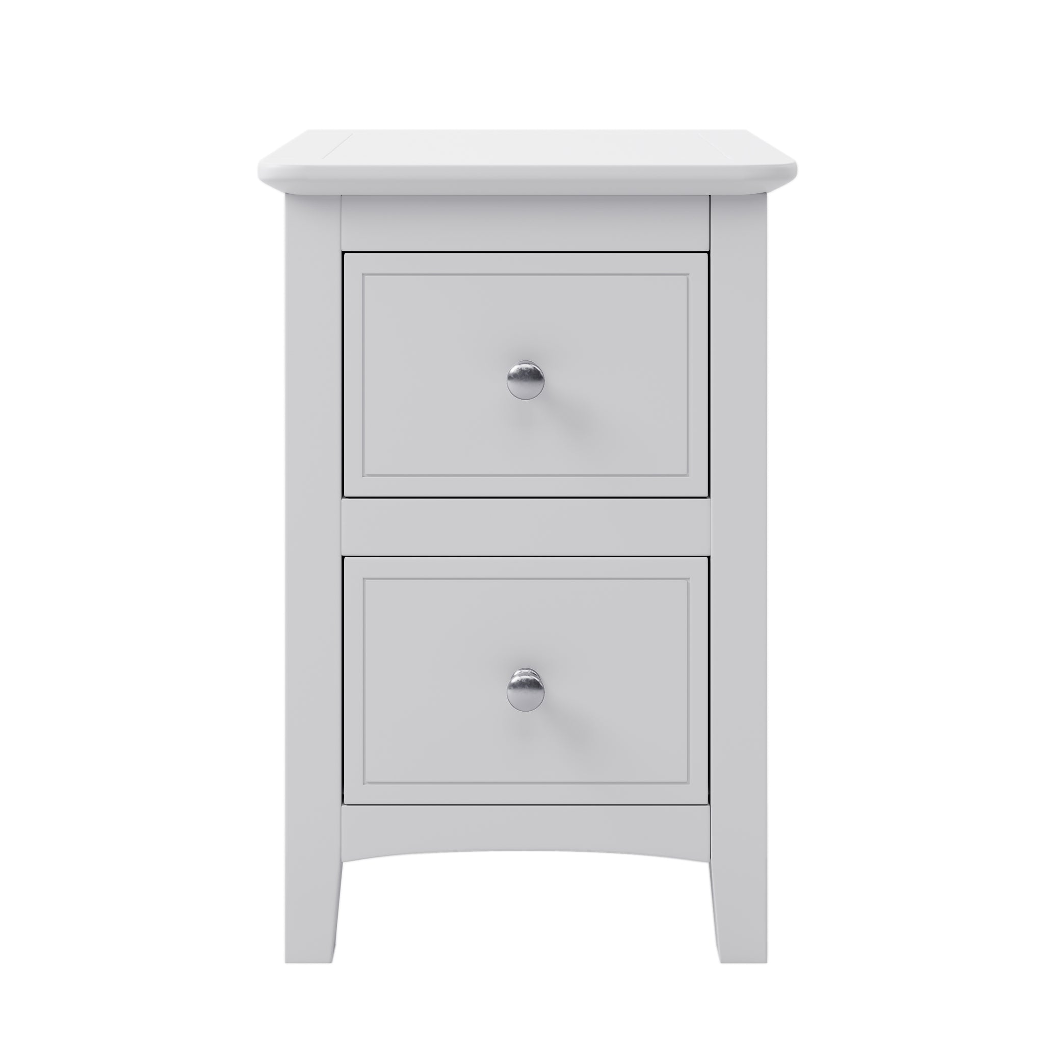 2 Drawers Solid Wood Nightstand End Table in White white-solid wood