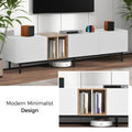 Modern Tv Stand For 80'' Tv With 3 Doors, Media Console Table, Entertainment Center With Large Storage Cabinet For Living Room, Bedroom White Mdf