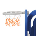 Toddler Climber And Slide Set 4 In 1, Kids Playground Climber Freestanding Slide Playset With Basketball Hoop Play Combination For Babies Indoor & Outdoor Blue Hdpe