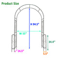 Metal Garden Arch W55'' X H94.5'' Garden Arbor Trellis Climbing Plants Support Rose Arch Outdoor Arch Black Black Iron