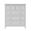 5 Drawers Solid Wood Chest In White Old Sku:Wf283150Aak White Solid Wood