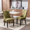 Nikki Collection Modern, High End Tufted Solid Wood Contemporary Velvet Upholstered Dining Chair With Wood Legs Trim 2 Pcs Set,Olive Green,Sw2001Ol Olive Green Foam Velvet