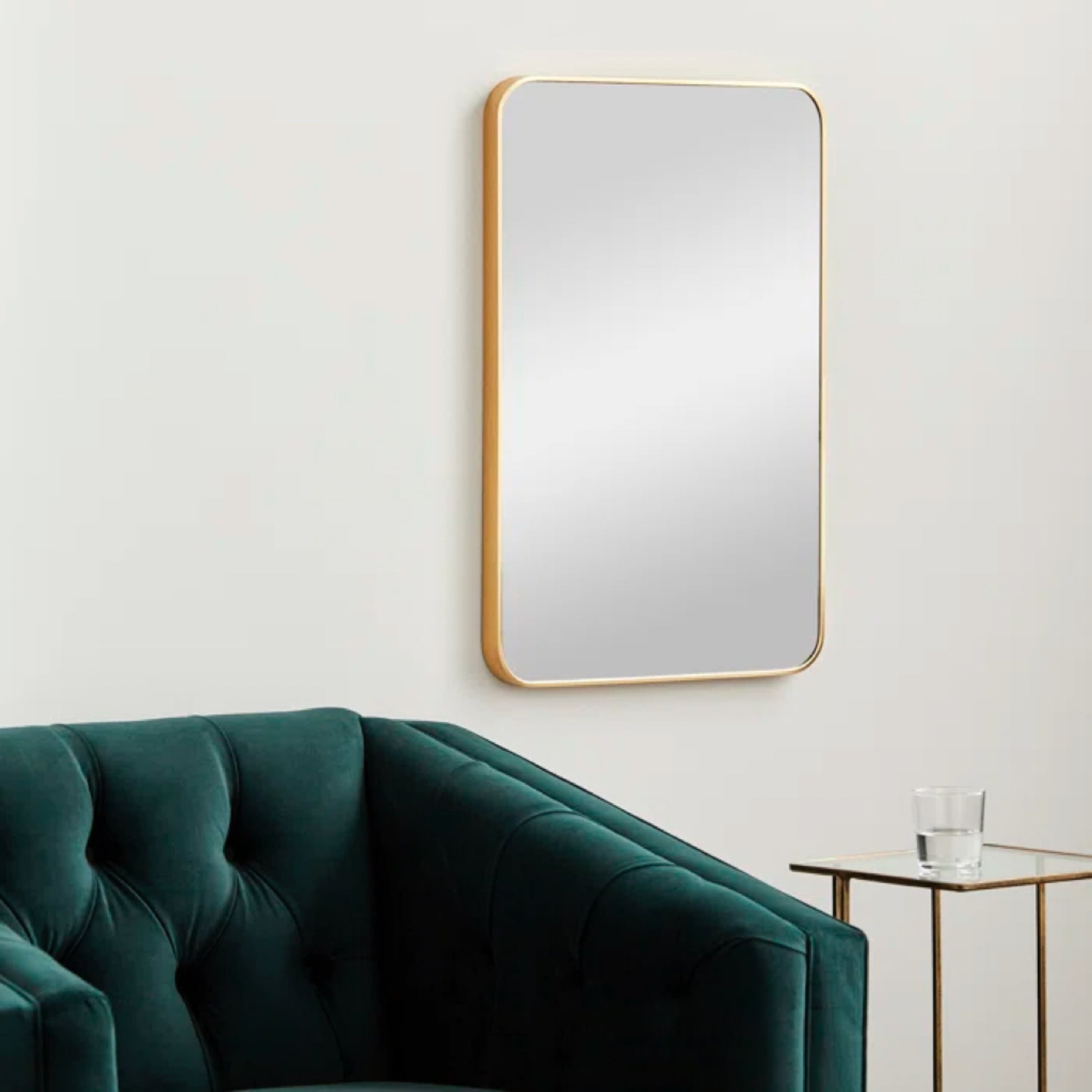 Gold 24 "x32" Rectangular Bathroom Wall Mirror gold-classic-mdf+glass-aluminium alloy
